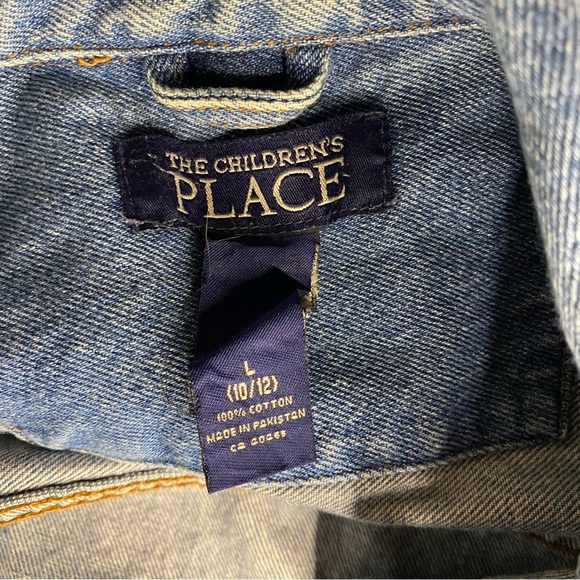 The Childrens Place Denim Youth Girl's Blue Cotton Blend Jeans Jacket Sz L 10-12 - Picture 5 of 10